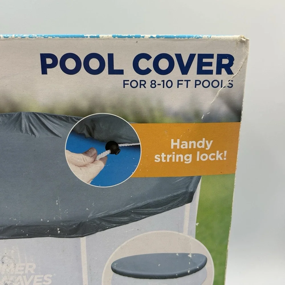 Summer Waves 8-10 FT Pool Cover (Fits‎ Both Ring And Metal Frame) New Open Box